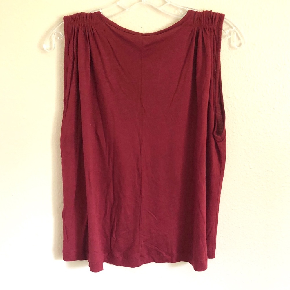 Large Madewell Ruched Shoulder Tank Rust Color - Picture 5 of 10
